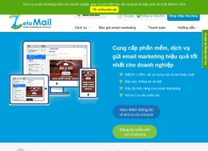 How zetamail.vn looks like on a tablet such as an iPad.