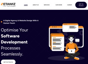 How zetawiz.com looks like on a tablet such as an iPad.