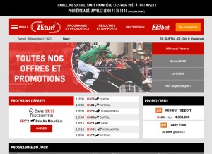 How zeturf.fr looks like on a tablet such as an iPad.
