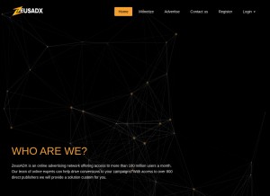 How zeusadx.com looks like on a tablet such as an iPad.