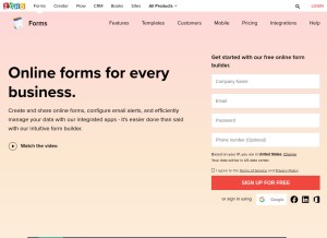 How zfrmz.com looks like on a tablet such as an iPad.