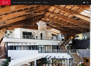 How zgf.com looks like on a tablet such as an iPad.