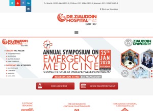 How ziauddinhospital.com looks like on a tablet such as an iPad.