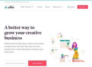 How zibbet.com looks like on a tablet such as an iPad.