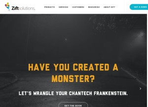 How ziftsolutions.com looks like on a tablet such as an iPad.