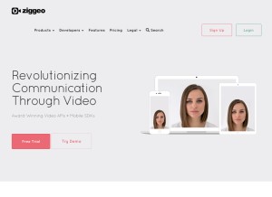 How ziggeo.com looks like on a tablet such as an iPad.