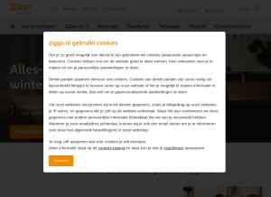 How ziggozakelijk.nl looks like on a tablet such as an iPad.