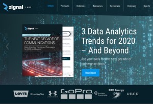 How zignallabs.com looks like on a tablet such as an iPad.