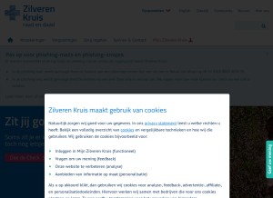 How zilverenkruis.nl looks like on a tablet such as an iPad.
