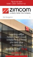 How zimcom.net looks like on a mobile device such as an iPhone.