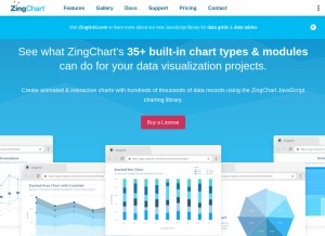 How zingchart.com looks like on a tablet such as an iPad.