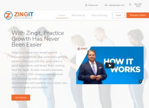 How zingitsolutions.com looks like on a tablet such as an iPad.