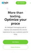 How zingle.me looks like on a mobile device such as an iPhone.