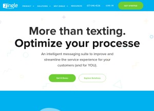 How zingle.me looks like on a tablet such as an iPad.