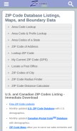 How zip-codes.com looks like on a mobile device such as an iPhone.