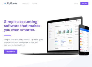 How zipbooks.com looks like on a tablet such as an iPad.