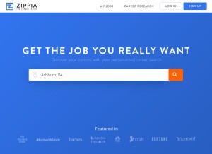 How zippia.com looks like on a tablet such as an iPad.