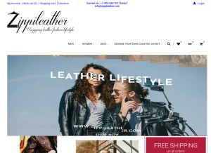 How zippileather.com looks like on a tablet such as an iPad.