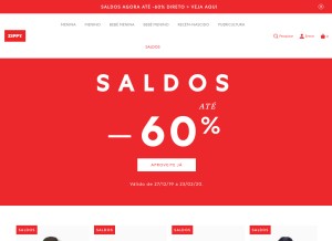 How zippyonline.com looks like on a tablet such as an iPad.