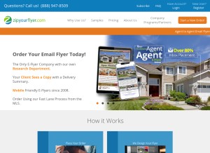 How zipyourflyer.com looks like on a tablet such as an iPad.