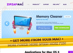How zipzapmac.com looks like on a tablet such as an iPad.