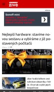 How zive.cz looks like on a mobile device such as an iPhone.