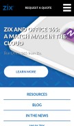 How zixcorp.com looks like on a mobile device such as an iPhone.