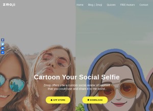 How zmoji.me looks like on a tablet such as an iPad.