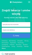 How znanylekarz.pl looks like on a mobile device such as an iPhone.