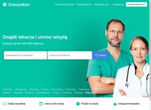 How znanylekarz.pl looks like on a tablet such as an iPad.