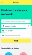 How zocdoc.com looks like on a mobile device such as an iPhone.