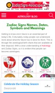 How zodiacsigns-horoscope.com looks like on a mobile device such as an iPhone.