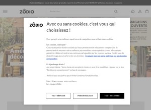 How zodio.fr looks like on a tablet such as an iPad.