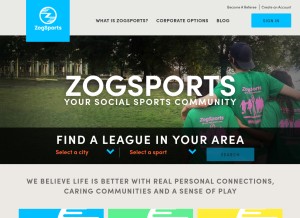 How zogsports.com looks like on a tablet such as an iPad.