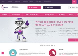 How zomro.net looks like on a tablet such as an iPad.