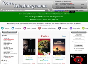 How zone-telechargement.ws looks like on a tablet such as an iPad.