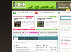 How zone-turf.fr looks like on a tablet such as an iPad.