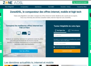 How zoneadsl.com looks like on a tablet such as an iPad.