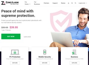How zonelabs.com looks like on a tablet such as an iPad.
