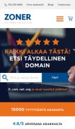 How zoner.fi looks like on a mobile device such as an iPhone.