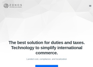 How zonos.com looks like on a tablet such as an iPad.