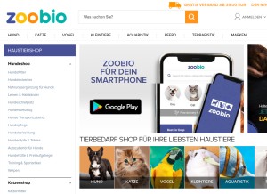 How zoobio.de looks like on a tablet such as an iPad.