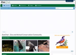 How zoochat.com looks like on a tablet such as an iPad.