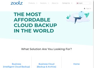 How zoolz.com looks like on a tablet such as an iPad.