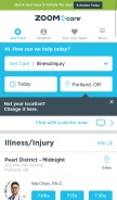How zoomcare.com looks like on a mobile device such as an iPhone.