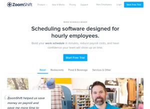 How zoomshift.com looks like on a tablet such as an iPad.