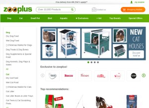 How zooplus.com looks like on a tablet such as an iPad.