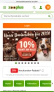 How zooplus.de looks like on a mobile device such as an iPhone.
