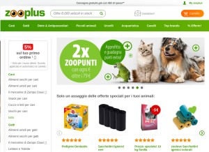 How zooplus.it looks like on a tablet such as an iPad.