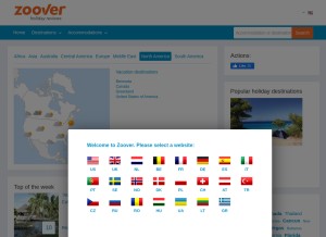 How zoover.com looks like on a tablet such as an iPad.